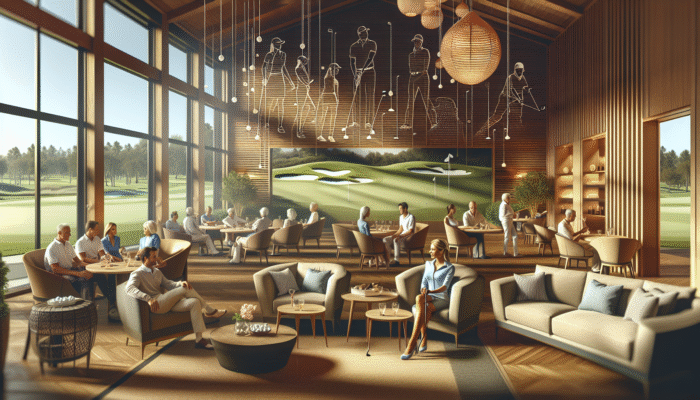 Cozy, stylish clubhouse at Graaff Reinet Golf Club with lounging areas for relaxation and social interaction.