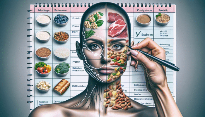 A person planning meals with diverse protein sources and fibre-rich foods for balanced protein intake.