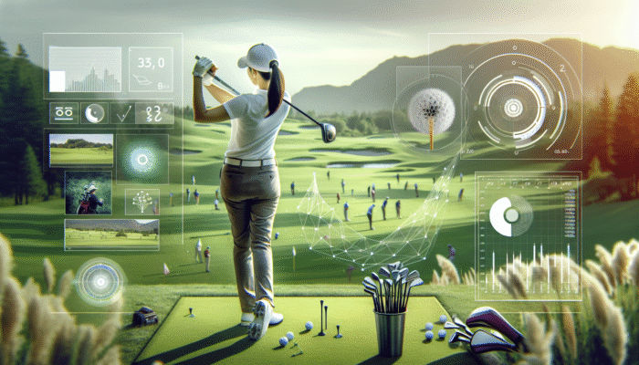 Golfer at Erinvale Golf Estate practising swings, receiving video analysis feedback in a supportive environment.