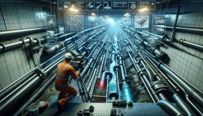 Detailed sewer inspection in Surrey showing blockages, cracks, and leaks using advanced camera technology.