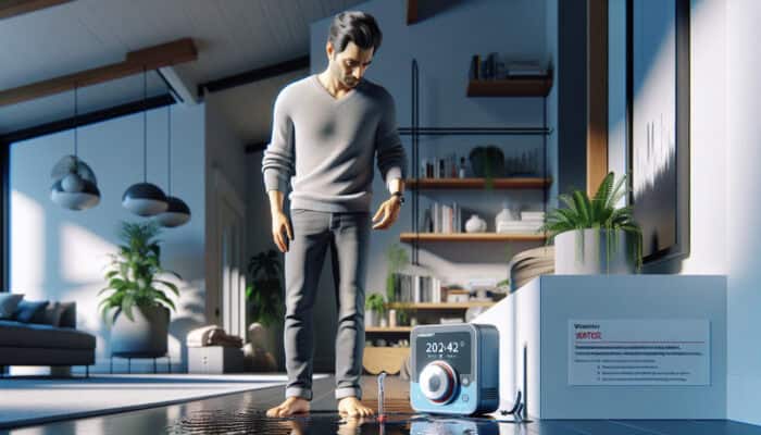 Water Leak Detection Services in Kitsilano, Vancouver: A Kitsilano homeowner using a modern device to detect minor water leaks and early mold in a Vancouver home.