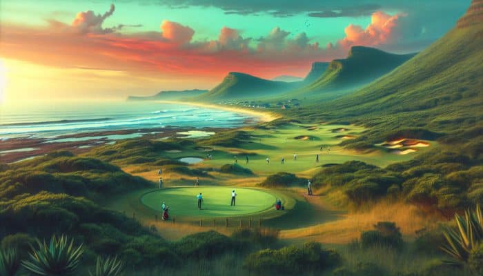 A serene 1936 golf course in Pennington, surrounded by lush KwaZulu-Natal landscapes, fostering community and sportsmanship.