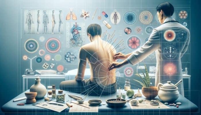 A tranquil UK clinic merging Eastern and Western healing with acupuncture treatment.