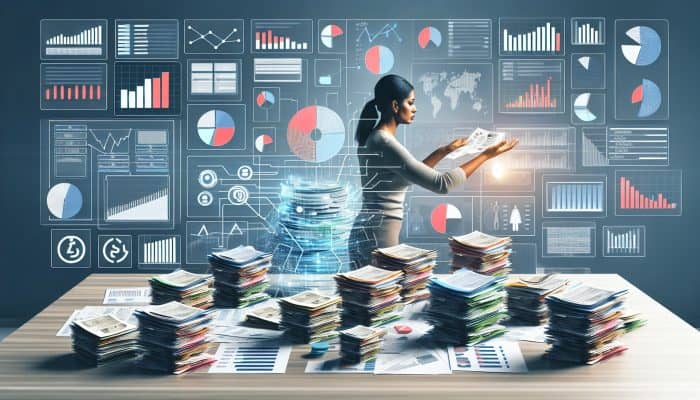 Living Debt-Free After Consolidation Loans: A UK Guide | DCL A person organising financial documents and analysing charts for debt consolidation in the UK.