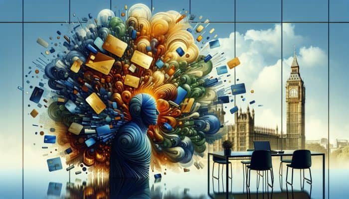 Debt Consolidation as a Life Reset Button: Start Fresh Today | DCL Debt Consolidation as a Life Reset Button: A determined UK resident in a modern London office, with merging debt bills forming a golden loan document and Big Ben in the window, symbolising financial freedom.