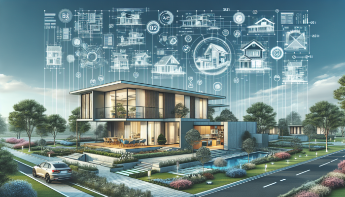 A spacious mid-level home in George with lush gardens, modern fixtures, outdoor spaces, and nearby amenities under a clear sky.