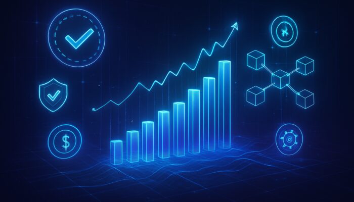 Futuristic neon dashboard comparing yield aggregators with holographic charts and blockchain icons